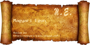 Magyari Egon névjegykártya